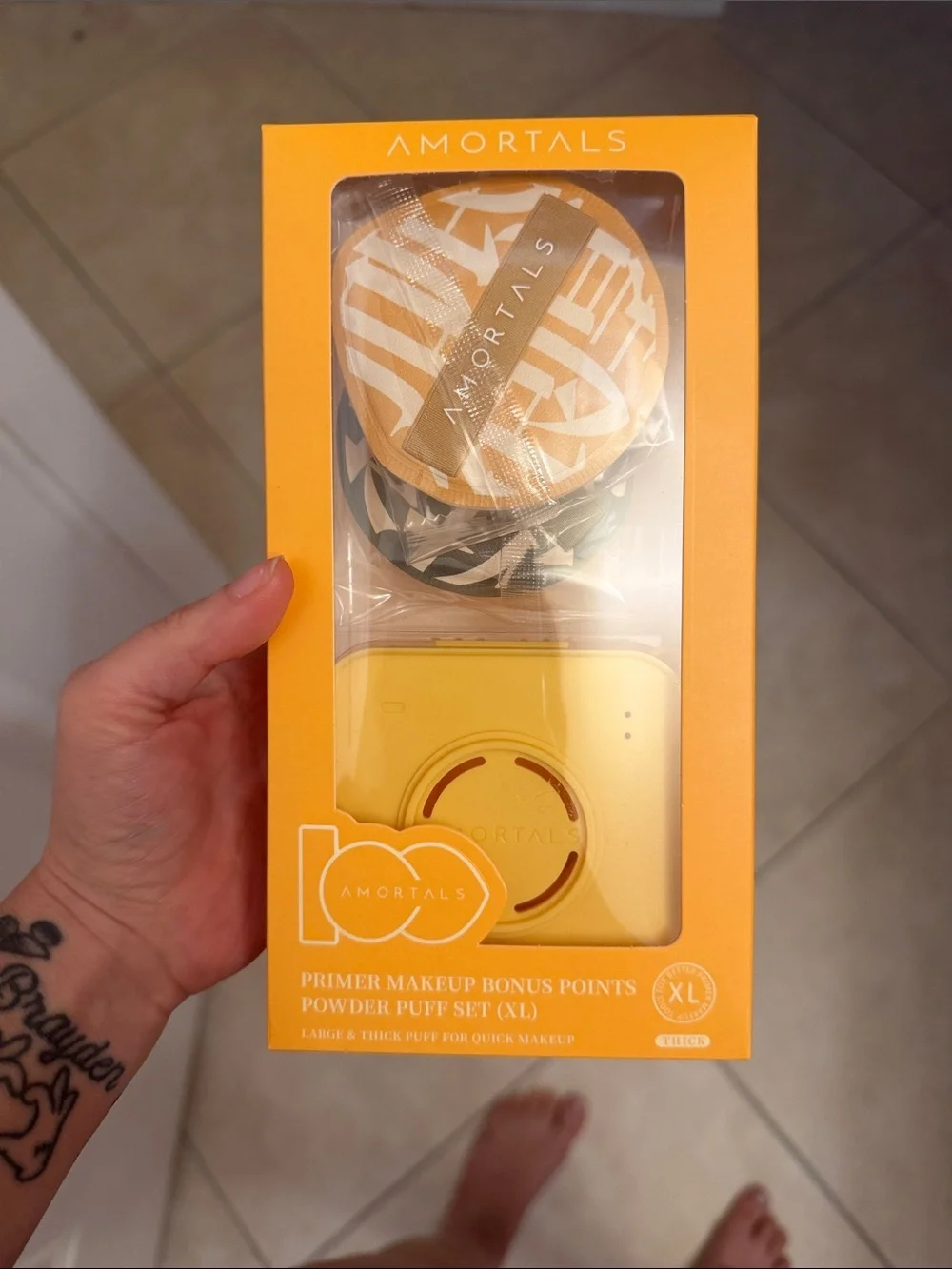 Yellow Powder Puff Set